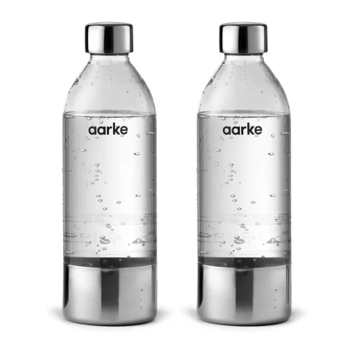 Aarke Lille Carbonator Flaske - 2 stk. 2 x 450 ml - Plastik - Klar/stål