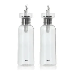 AdHoc AromaPour Olie/eddikeflaske - 2 stk. 300 ml - Glas/rustfrit stål - Klar/sølvfarvet