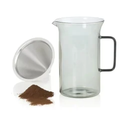 AdHoc Impact Pour-over Kaffebrygger 600 ml - Borosilikatglas/rustfrit stål - Grå