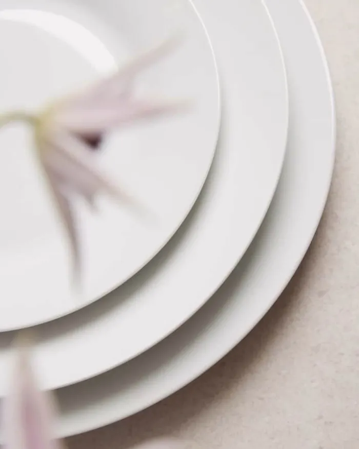 Aida Café Middagstallerken - 4 stk. B 24,3 x L 24,3 cm - Porcelæn - Hvid