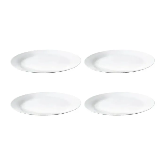 Aida Café Middagstallerken - 4 stk. B 24,3 x L 24,3 cm - Porcelæn - Hvid