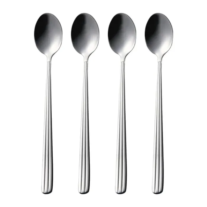 Aida Groovy Cafe Latte Ske - 4 stk. L 18 cm - Stål - Sølvfarvet