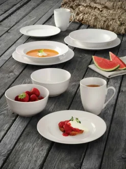Aida Groovy Frokosttallerken Ø 21 cm - Stentøj - Hvid