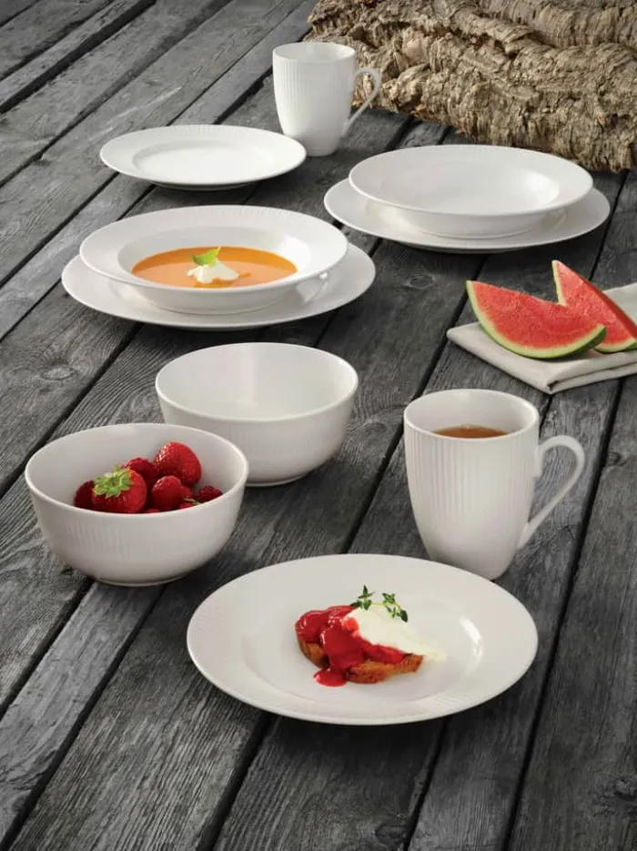 Aida Groovy Frokosttallerken Ø 21 cm - Stentøj - Hvid