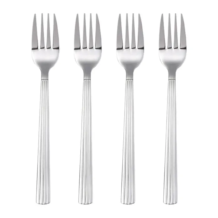 Aida Groovy Gaffel - 4 stk. L 24,5 cm - Stål - Sølvfarvet