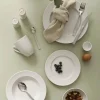 Aida Groovy Æggebæger - 4 stk. H 6 cm - Stentøj - Hvid