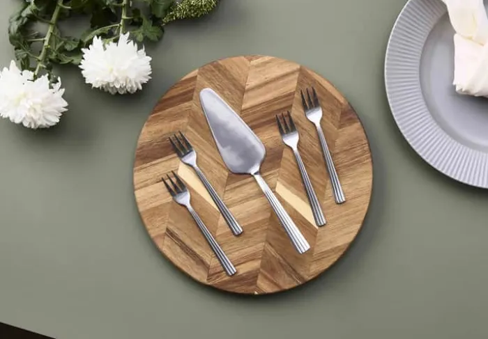 Aida Groovy Kagespade L 21,8 cm - Stål - Sølvfarvet