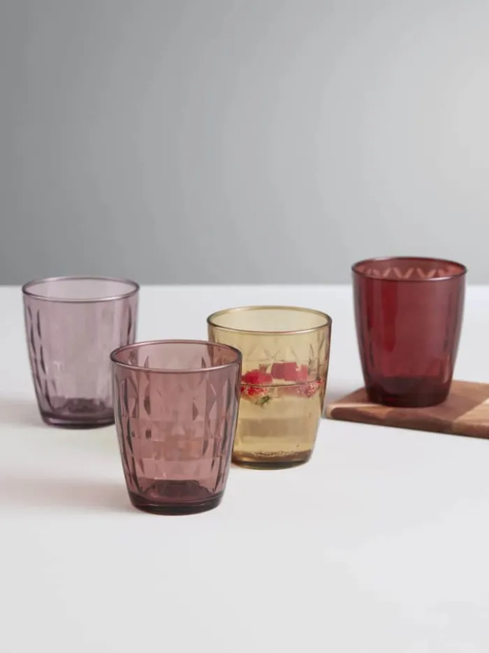 Aida Mosaic Vandglas - 4 stk. 34 cl - Glas - Multifarvet