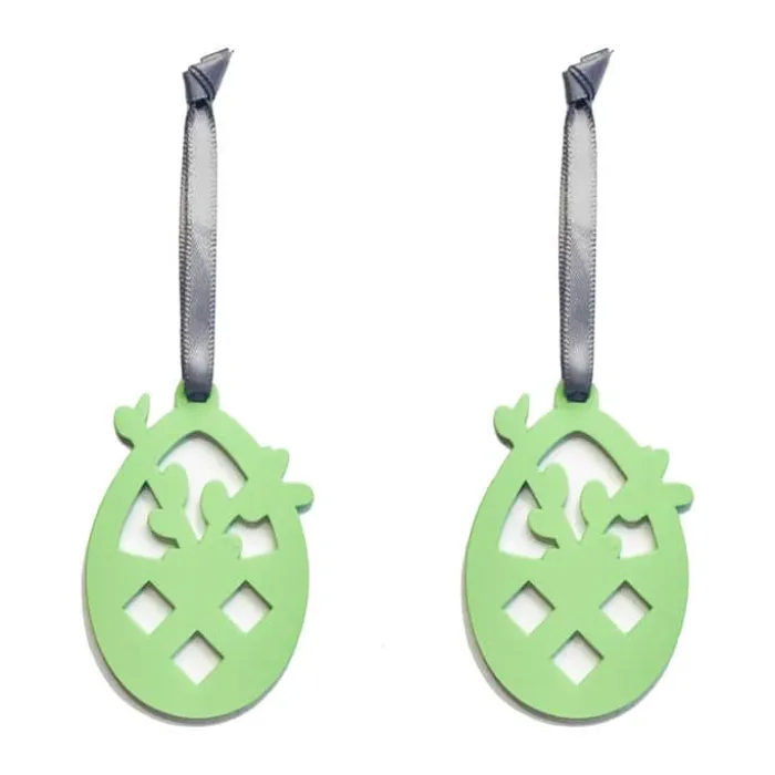 AIRies AIRies Påskeophæng Gren - 2 stk. B 3,7 x L 5,5 cm - Zink - Grøn