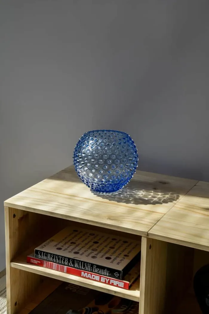 Anna von Lipa Hobnail Vase Ø 18 x H 17 cm - Glas - Lyseblå