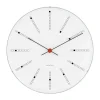 Arne Jacobsen Bankers Clock Vægur Ø 16 cm - Mineralsk topglas/aluminium/kunststof - Hvid/sort/rød