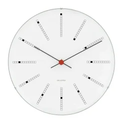 Arne Jacobsen Bankers Clock Vægur Ø 16 cm - Mineralsk topglas/aluminium/kunststof - Hvid/sort/rød
