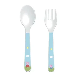 Barbo Toys Gurli gris Bestiksæt - 2 dele BPA-fri melamin - Blå