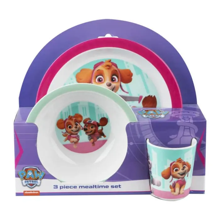 Barbo Toys Spisesæt - Paw Patrol Melamin - Lyserød