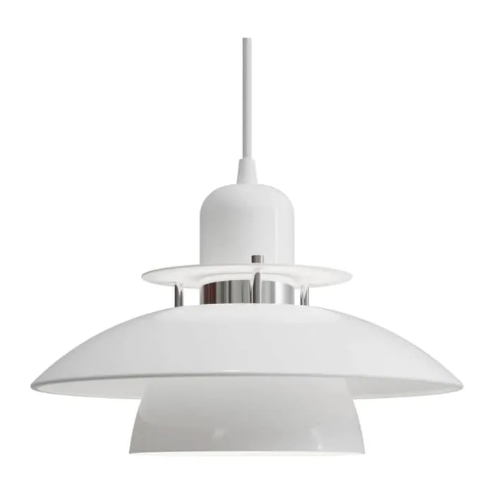 Belid Primus IV Pendel Ø 28 cm - E27 - Blank hvid/krom