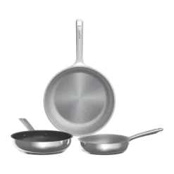 BergHOFF Helix Stegepandesæt - 3 dele Ø 20/24/28 cm - Rustfrit stål - Sølvfarvet