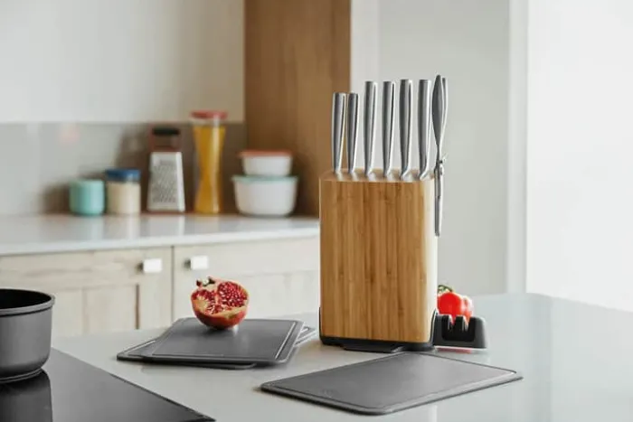 BergHOFF Legacy Knivblok - 11 dele H 25 cm - Rustfrit stål/bambus - Grå