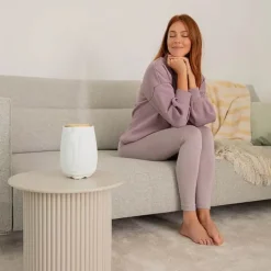 Beurer Aroma diffuser Ø 13 x H 18,3 cm - Keramik/træ - Hvid