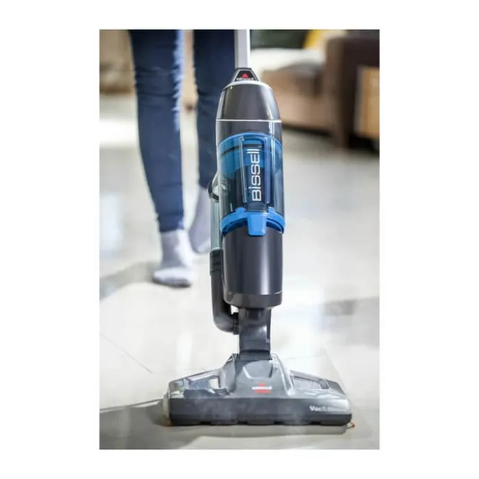 BISSELL Vac & Steam Dampmoppe 2-i-1-funktion - Elektronisk fingertouch-betjening - 2 vaskbare filtre