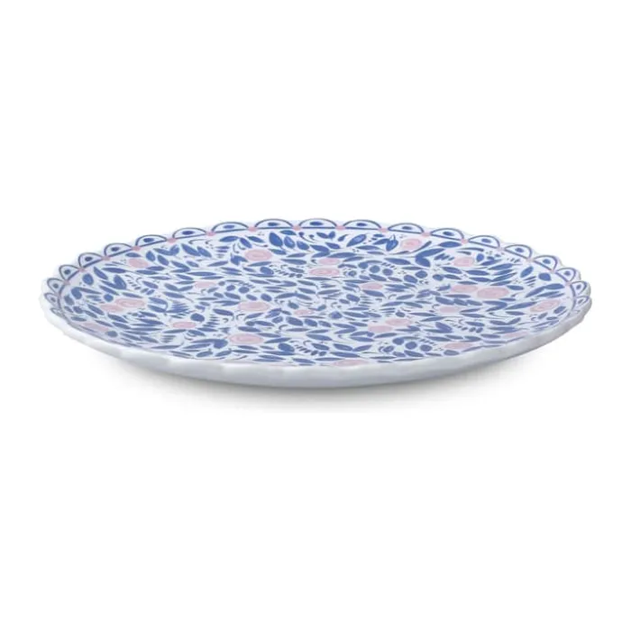 Bjørn Wiinblad Dora Kagetallerken Ø 20 cm - Porcelæn - Blå/rosa