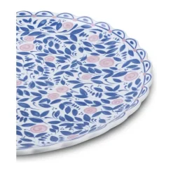 Bjørn Wiinblad Dora Kagetallerken Ø 20 cm - Porcelæn - Blå/rosa