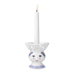 Bjørn Wiinblad Dora Kronelysestage Ø 10 x H 9,5 cm - Porcelæn - Blå