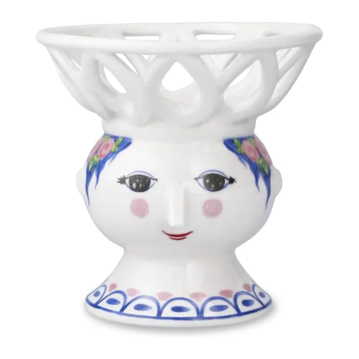Bjørn Wiinblad Dora Kronelysestage Ø 10 x H 9,5 cm - Porcelæn - Blå