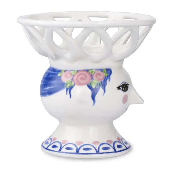 Bjørn Wiinblad Dora Kronelysestage Ø 10 x H 9,5 cm - Porcelæn - Blå