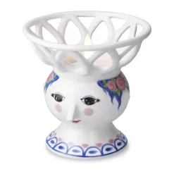 Bjørn Wiinblad Dora Kronelysestage Ø 10 x H 9,5 cm - Porcelæn - Blå