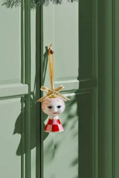 Bjørn Wiinblad Eva Juleophæng H 7,5 cm - Porcelæn - Rød