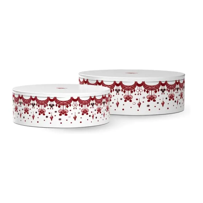 Bjørn Wiinblad Guirlande Opbevaringsdåse - 2 stk. Ø20/22 cm - Metal - Rød