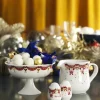 Bjørn Wiinblad Guirlande Salt- og pebersæt H 6 cm - Porcelæn - Rød/hvid/guld