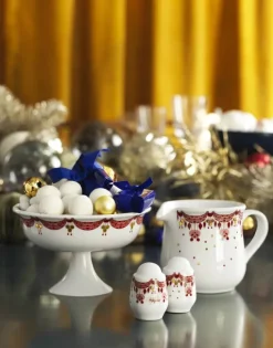 Bjørn Wiinblad Guirlande Salt- og pebersæt H 6 cm - Porcelæn - Rød/hvid/guld