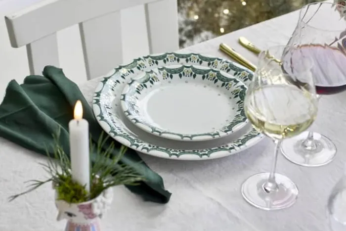 Bjørn Wiinblad Guirlande Tallerken Ø 28 cm - Porcelæn - Grøn