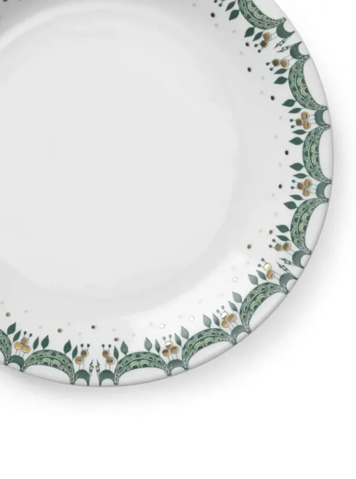 Bjørn Wiinblad Guirlande Tallerken Ø 28 cm - Porcelæn - Grøn