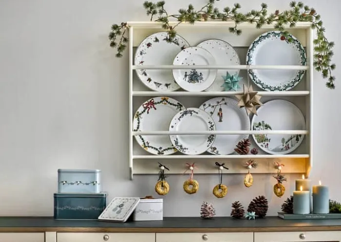 Bjørn Wiinblad Guirlande Tallerken Ø 28 cm - Porcelæn - Grøn