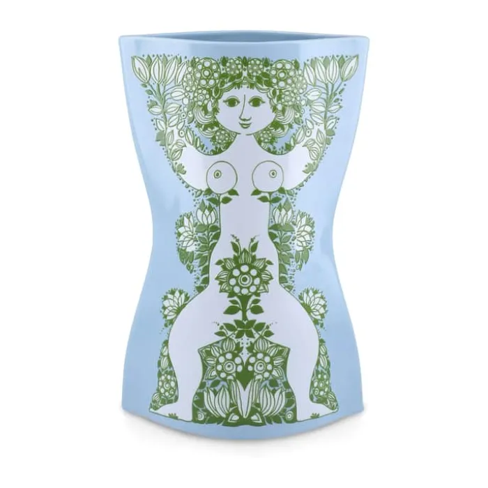 Bjørn Wiinblad Nina Vase H 28,5 cm - Keramik - Lyseblå/grøn