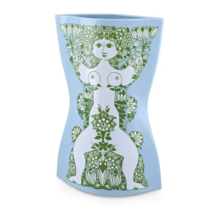 Bjørn Wiinblad Nina Vase H 28,5 cm - Keramik - Lyseblå/grøn