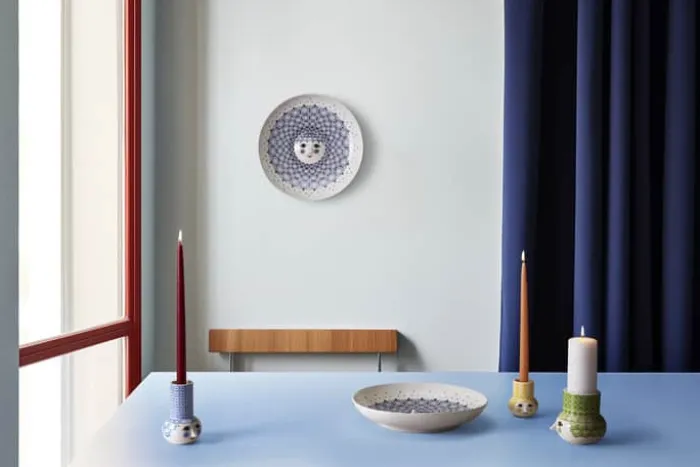 Bjørn Wiinblad Olga Bloklysestage H 12 cm - Porcelæn - Grøn