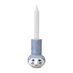 Bjørn Wiinblad Olga Kronelysestage H 14 cm - Porcelæn - Blå