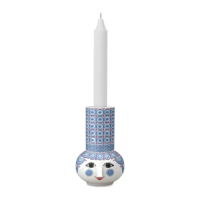 Bjørn Wiinblad Olga Kronelysestage H 14 cm - Porcelæn - Blå