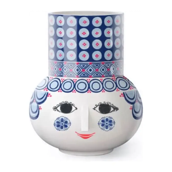 Bjørn Wiinblad Olga Vase Ø 17 x H 20 cm - Keramik - Blå