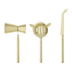 Bloomingville Barsæt - 3 dele B 22 x L 10 cm - Rustfrit Stål - Guld