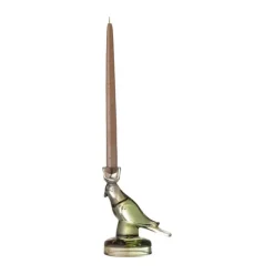 Bloomingville Batin Lysestage H 16,5 x B 9,5 x L 13,5 cm - Glas - Grøn