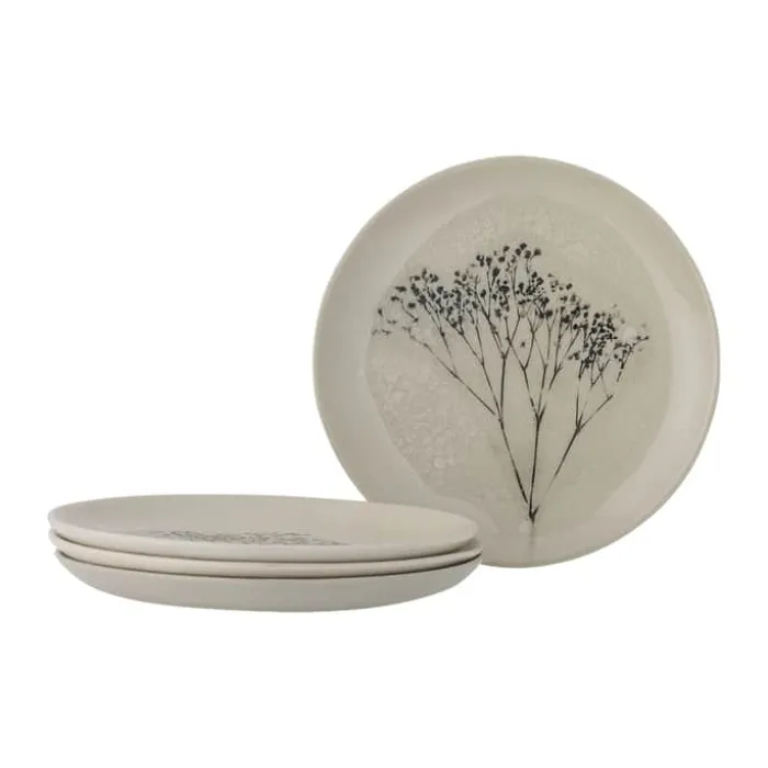 Bloomingville Bea Tallerken- 4 stk. Ø 22 cm - Stentøj - Natur