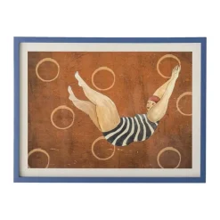 Bloomingville Billede - Svela Illustration med ramme H 47 x B 62 x L 2,5 cm - Finer - Brun