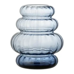 Bloomingville Bing Vase H 21,5 x Ø 18 cm - Glas - Blå