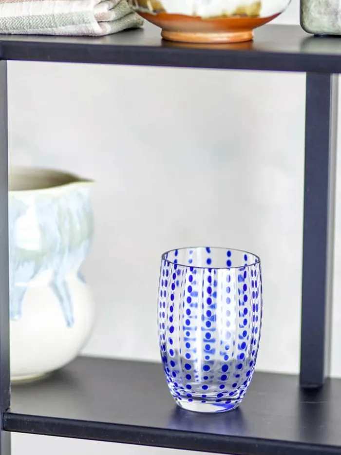 Bloomingville Brinley Vandglas - 4 stk. 35 cl - Glas - Blue