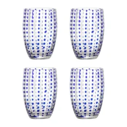 Bloomingville Brinley Vandglas - 4 stk. 35 cl - Glas - Blue