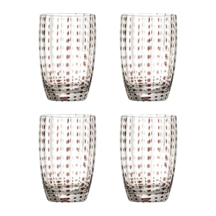 Bloomingville Brinley Vandglas - 4 stk. 35 cl - Glas - Brown